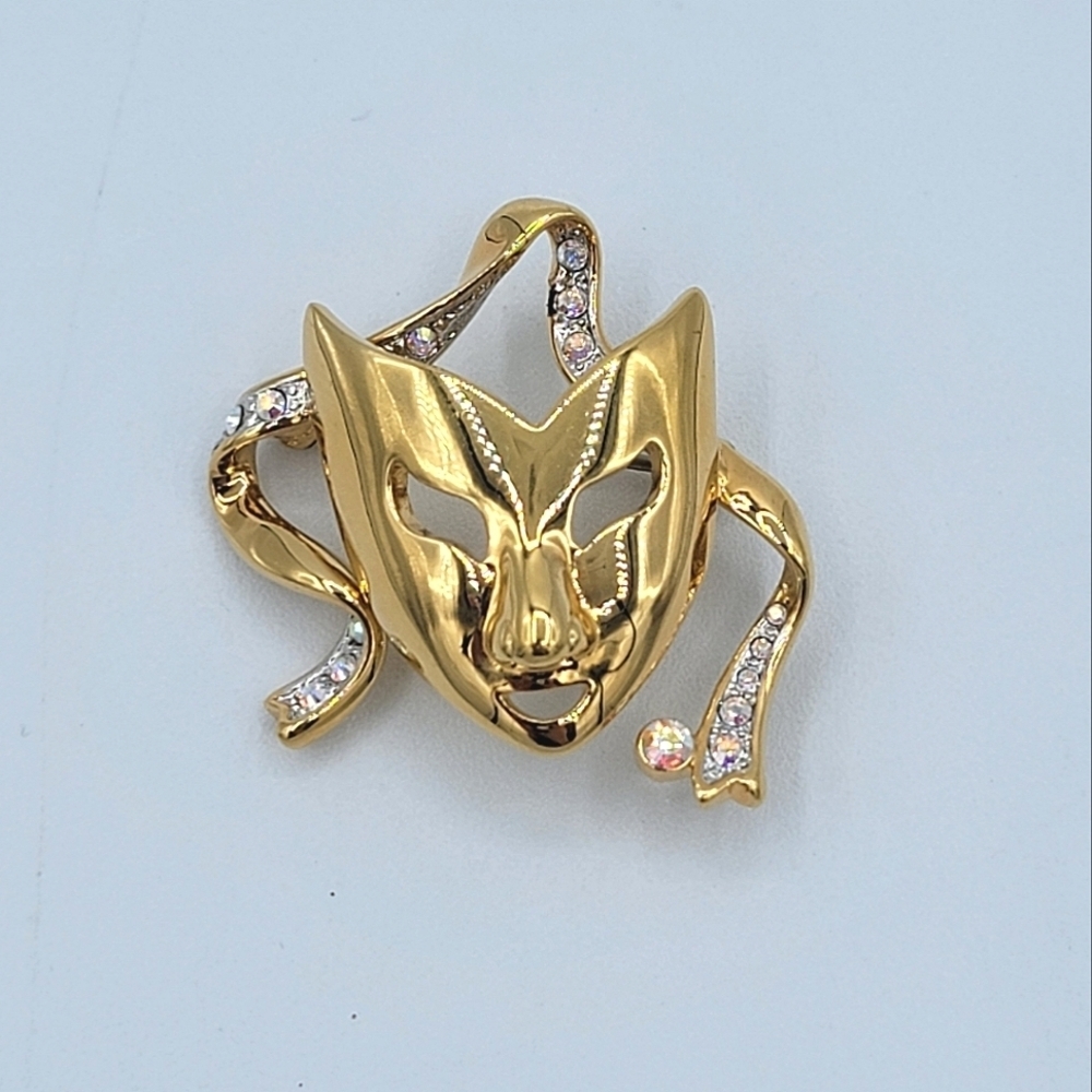 Butler Gold Tone Drama Brooch #1987